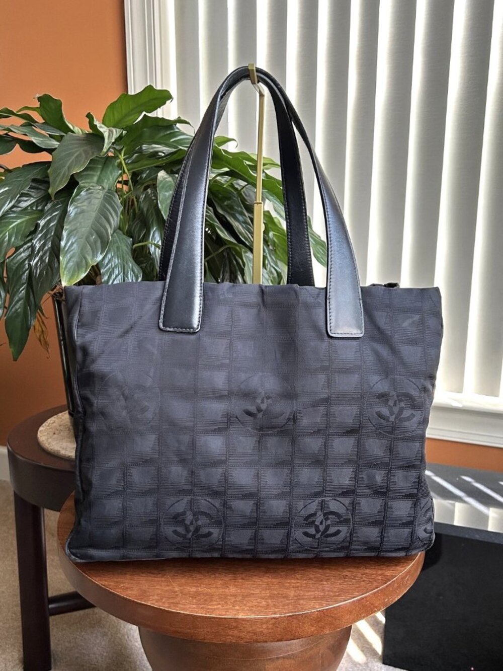 CHANEL Nylon Medium Travel Tote, Black